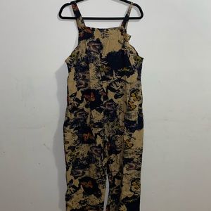 Butterfly print overalls